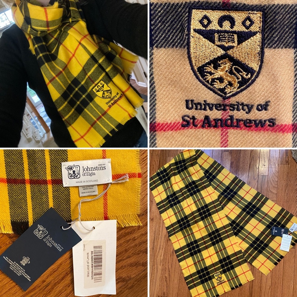 NEW Johnstons of Elgin MacLeod University of St Andrew’s Wool Scarf NWT